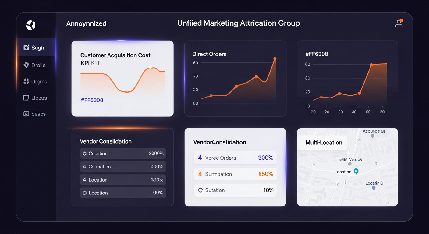 How a 12-location restaurant group replaced four vendors with one revenue engine — anonymized visual proof